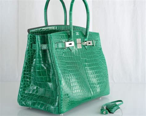 hermes birkin emerald green|hermes green crocodile bag.